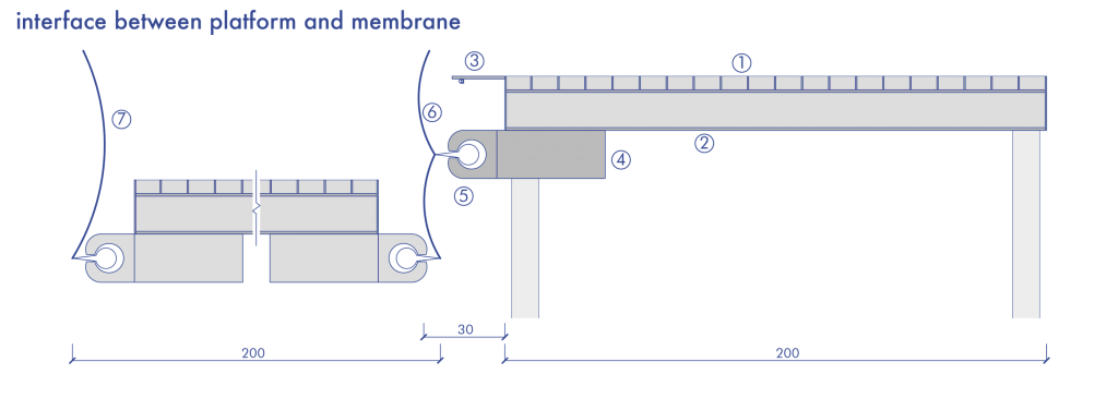 Interface between platform and membrane